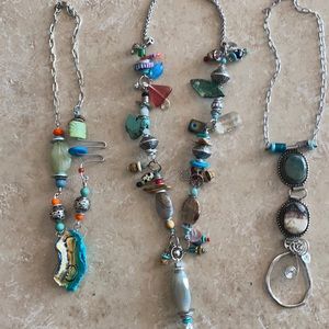 Three hand crafted necklaces